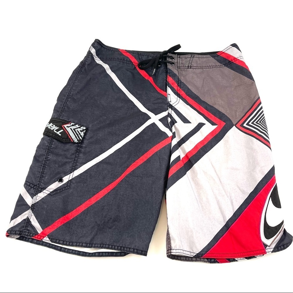 O’Neil Men’s Black Red Board Shorts 36